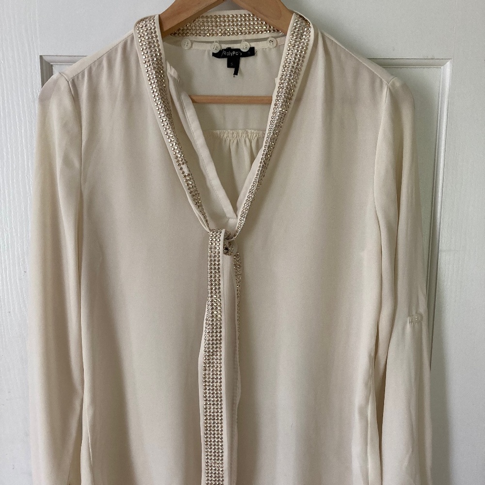 Cream sheer work shirt